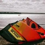 Kiteboarders wing at Sandbanks