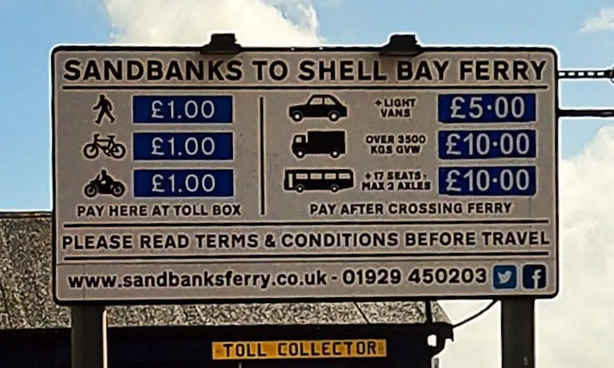 Sandbanks Ferry Toll Prices 2022