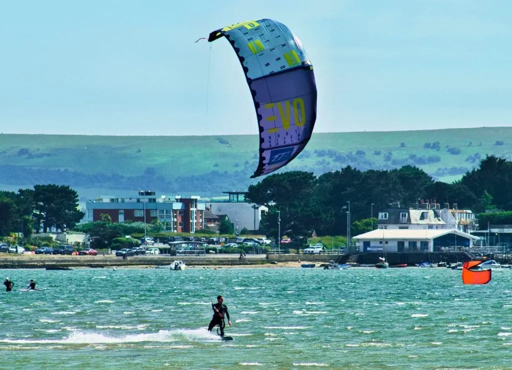 Kiteboarding at Sandbanks - Dorset, UK