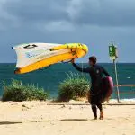 Wingsurfer at Sandbanks Beach