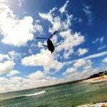 RAF Chinook over Sandbanks Beach