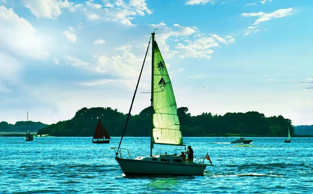 Happiness is a boat on the ocean