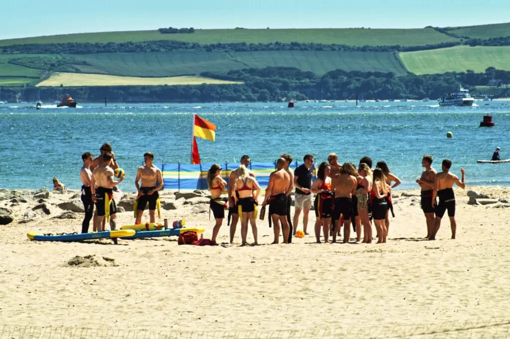 Gathering on the beach at Sandbanks