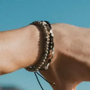 Bueng Kan Dark Beaded Stone Bracelet Set 3 Thumb