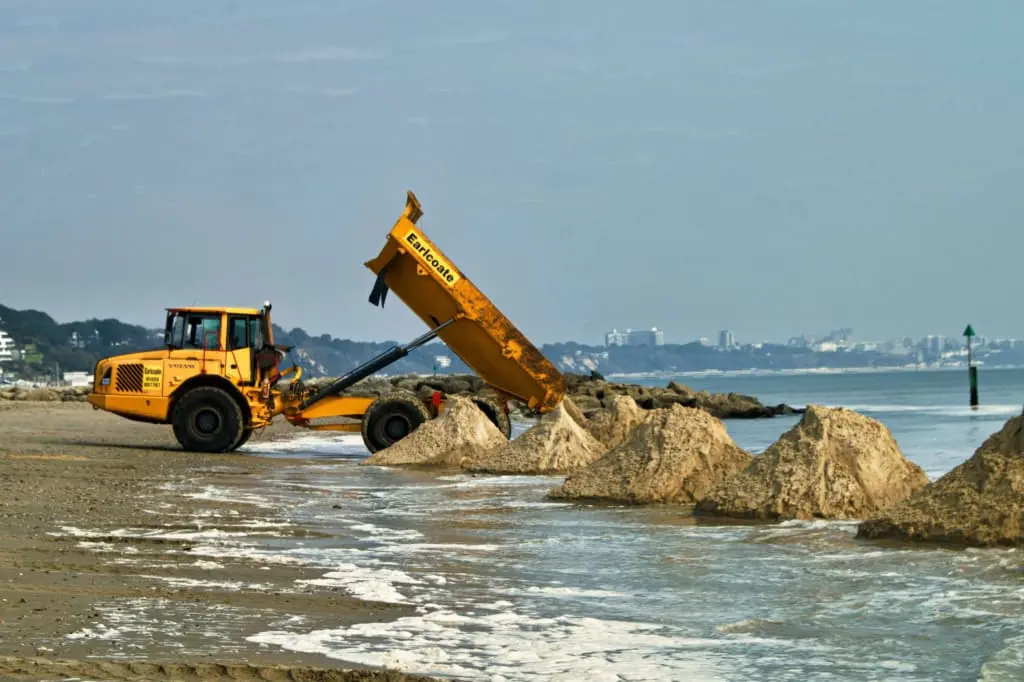 Earlcoate tipper lorry Sandbanks Beach