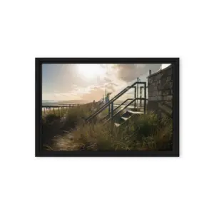 Steps to the Shore – Sandbanks Framed Canvas Wall Art thumbnail