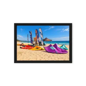Colour on the Coast – Sandbanks Watersports Framed Canvas Wall Art thumbnail
