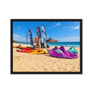 Colour on the Coast – Sandbanks Watersports Framed Canvas Wall Art thumbnail