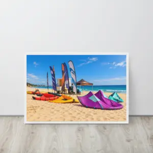 Colour on the Coast – Sandbanks Watersports Framed Canvas Wall Art thumbnail
