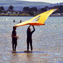 Ready to wingsurf at sandbanks