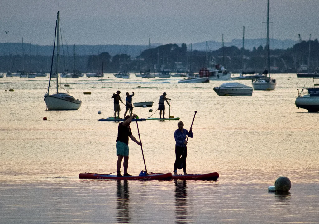 Paddleboarding on Valentine's Day in Sandbanks