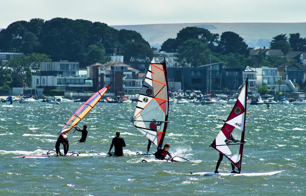 Poole Bay windsurfers