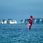 Windsurfer and Old Harry Rocks