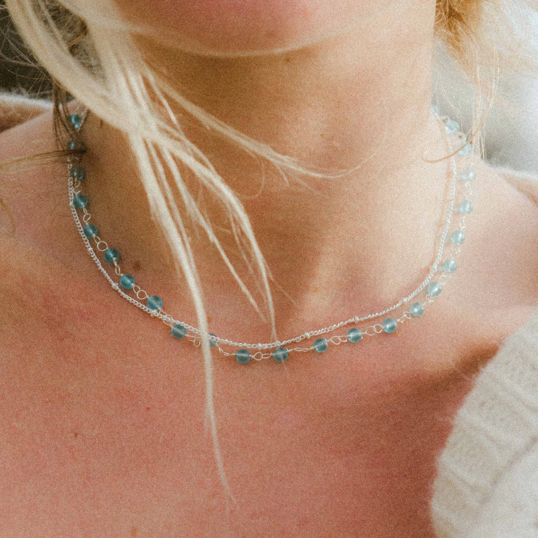 Sanur Beaded Frosted Glass Dual Necklace