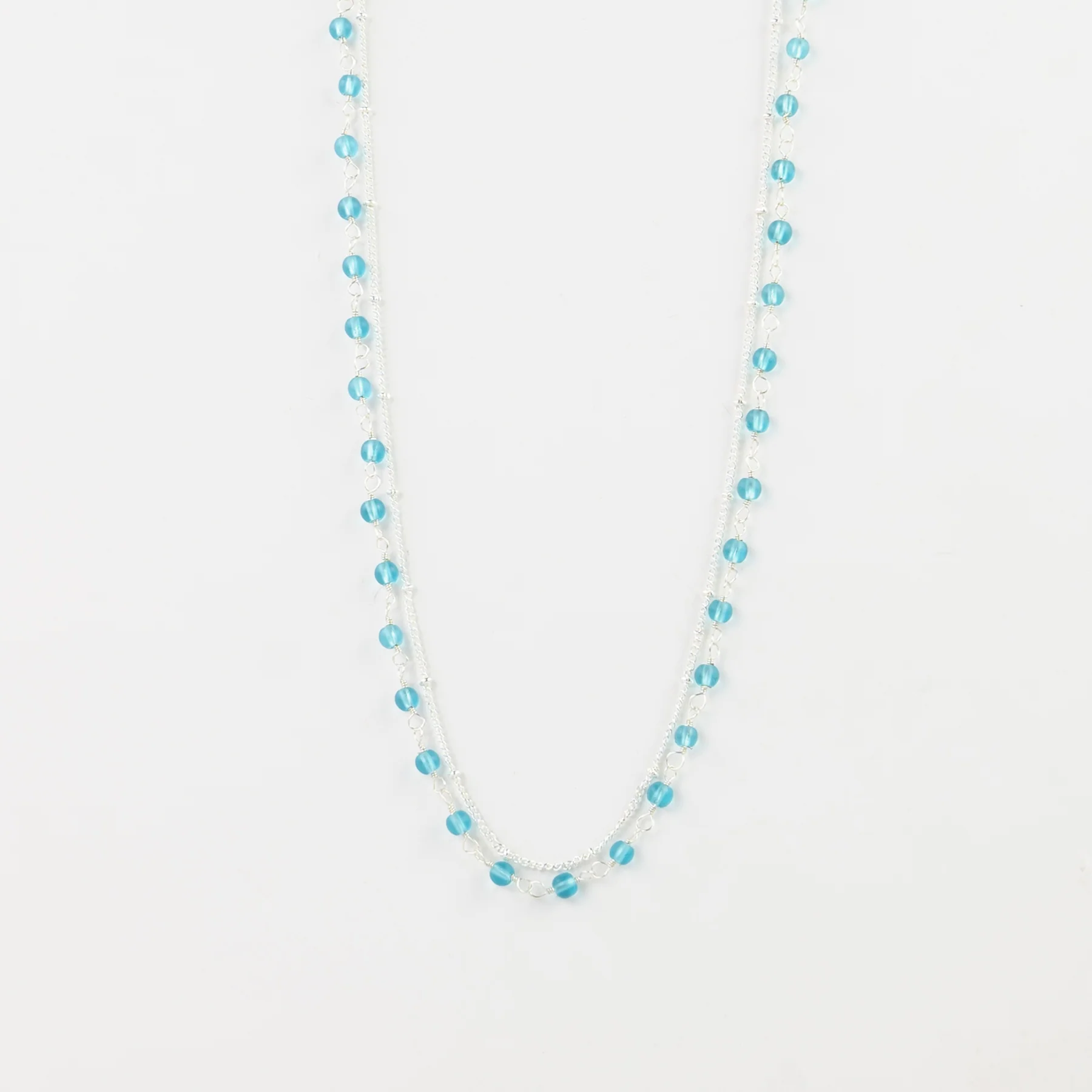 Sanur Beaded Frosted Glass Dual Necklace
