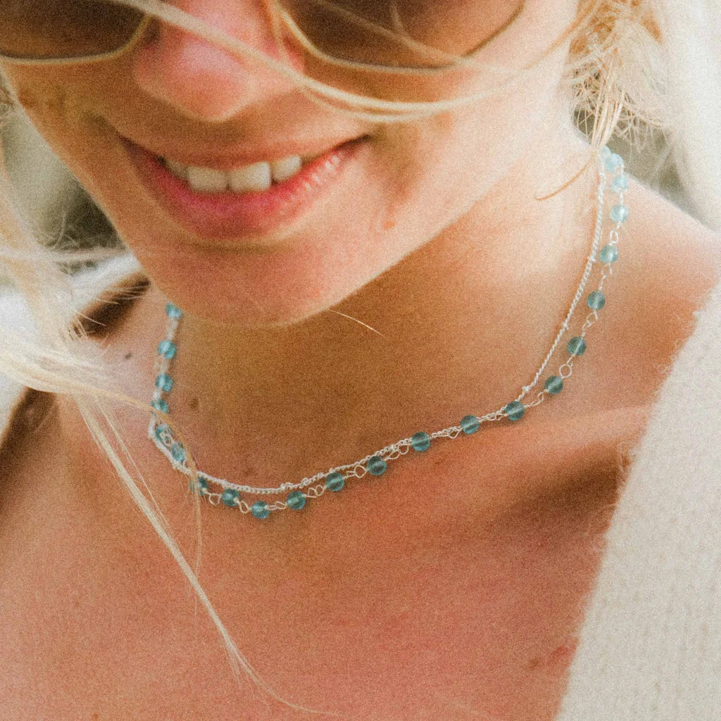 Sanur Beaded Frosted Glass Dual Necklace