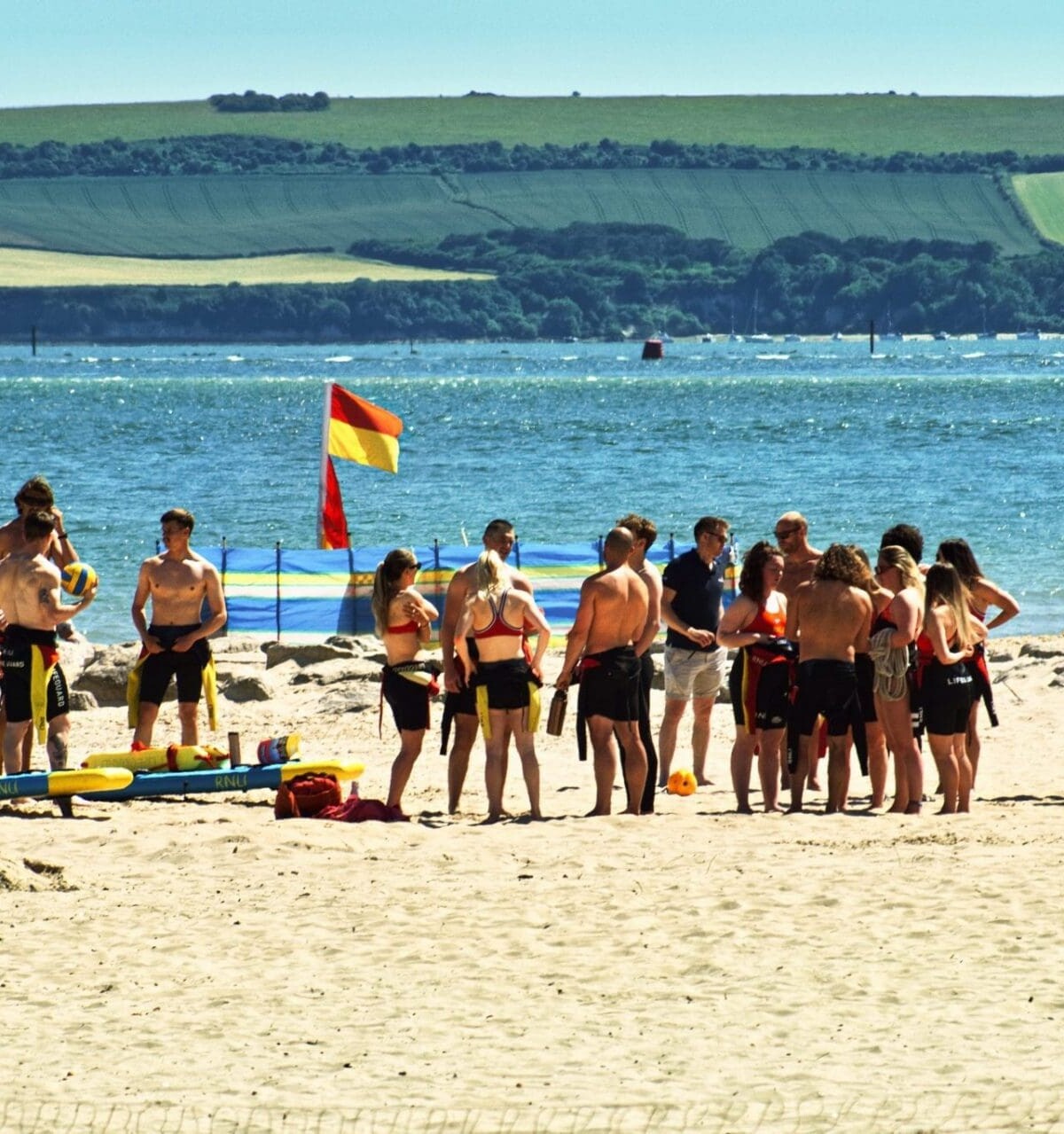 People gathering for Watersports at Sandbanks