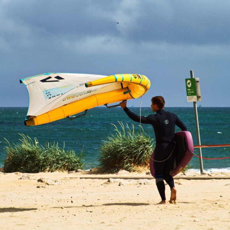 Wingsurfer at Sandbanks Beach