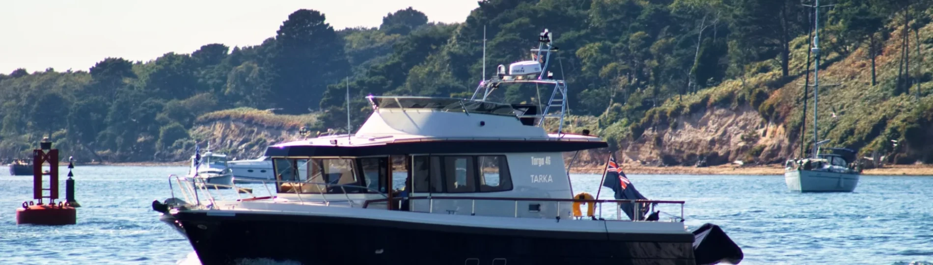 Motor Yacht on Poole Harbour Sandbanks