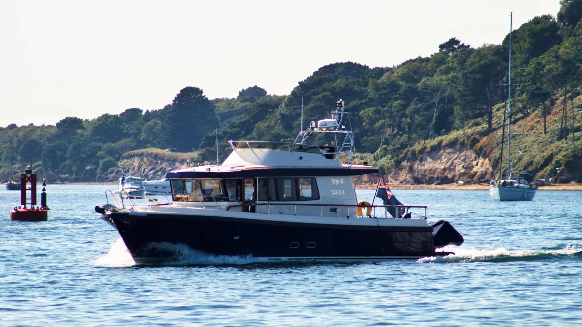 Motor Yacht on Poole Harbour Sandbanks