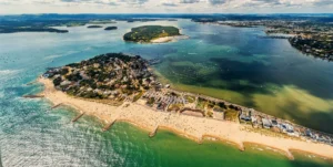 Sandbanks beach panorama