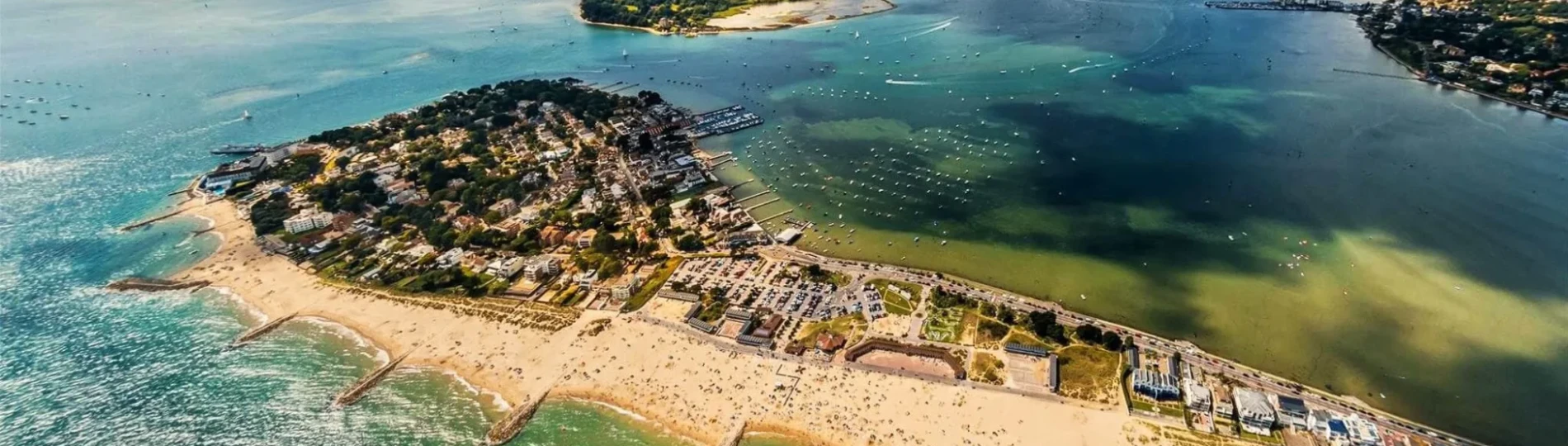 Sandbanks beach panorama