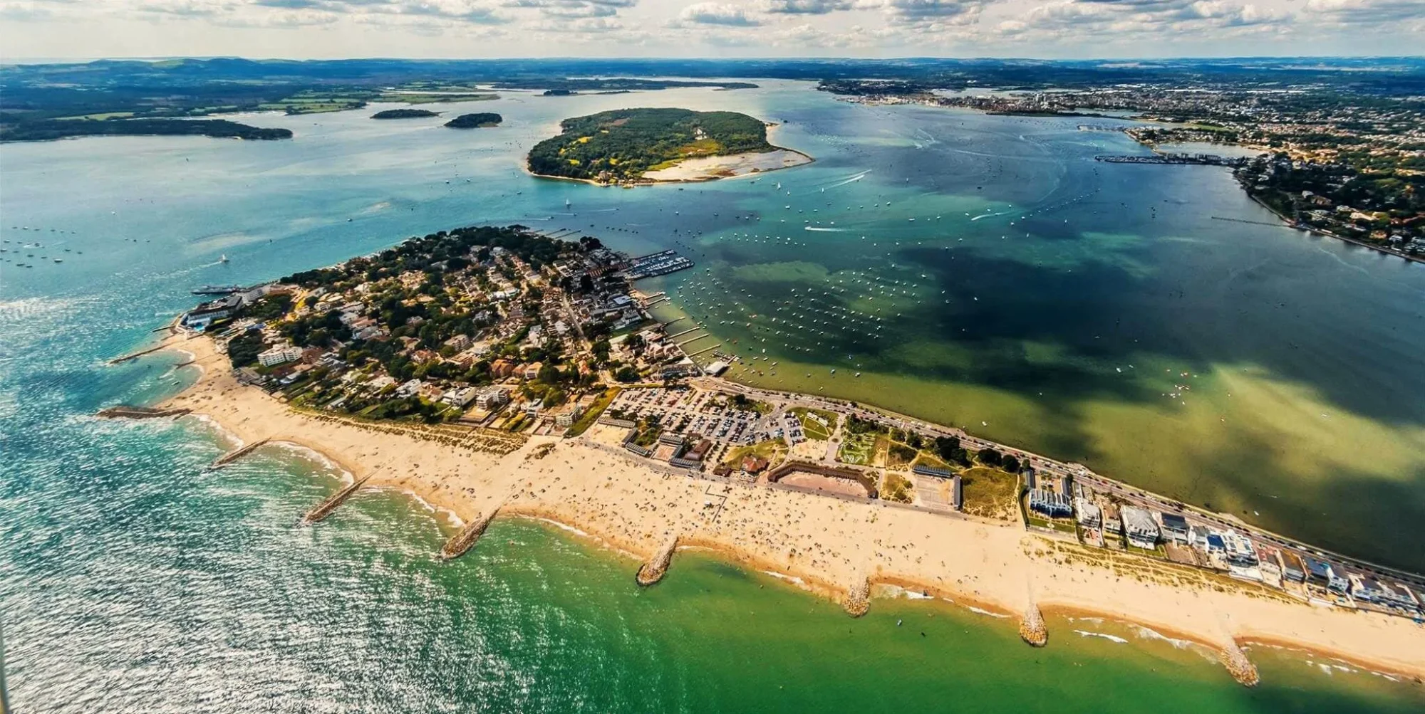Sandbanks beach panorama