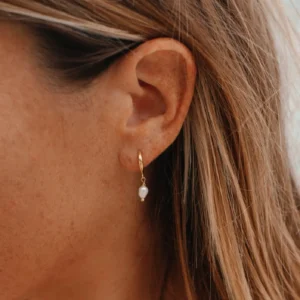 Freshwater Pearl Hoop Earrings 1 Thumb