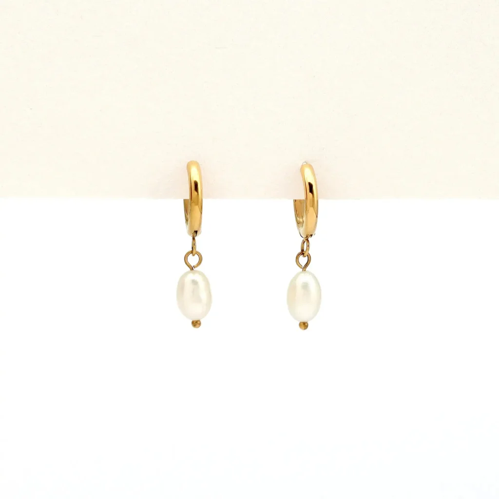 Freshwater Pearl Hoop Earrings 2