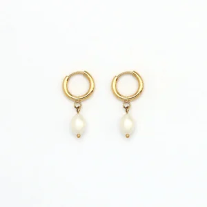 Freshwater Pearl Hoop Earrings 3 Thumb