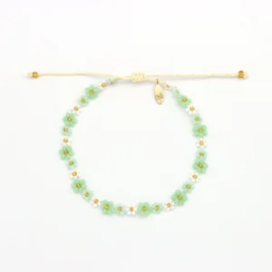 Kapok Green Flower & Starfish Anklet Set 3 Thumb