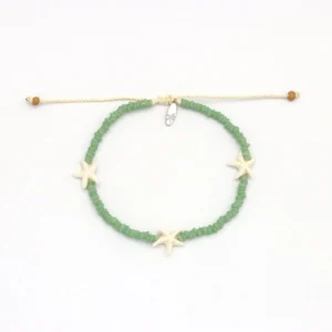 Kapok Green Flower & Starfish Anklet Set 4 Thumb