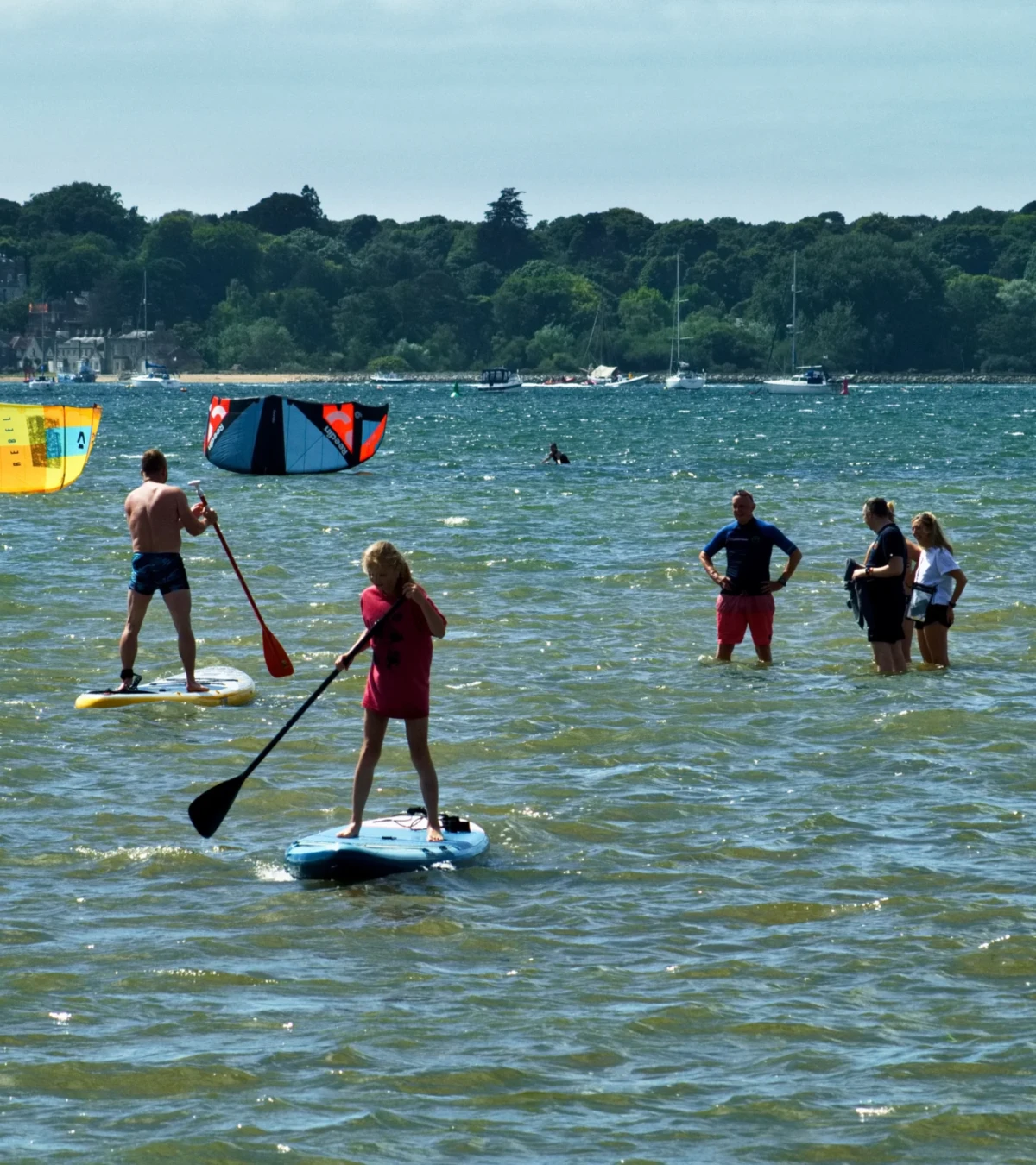 Young Paddle Boarder at Sandbanks Dorset