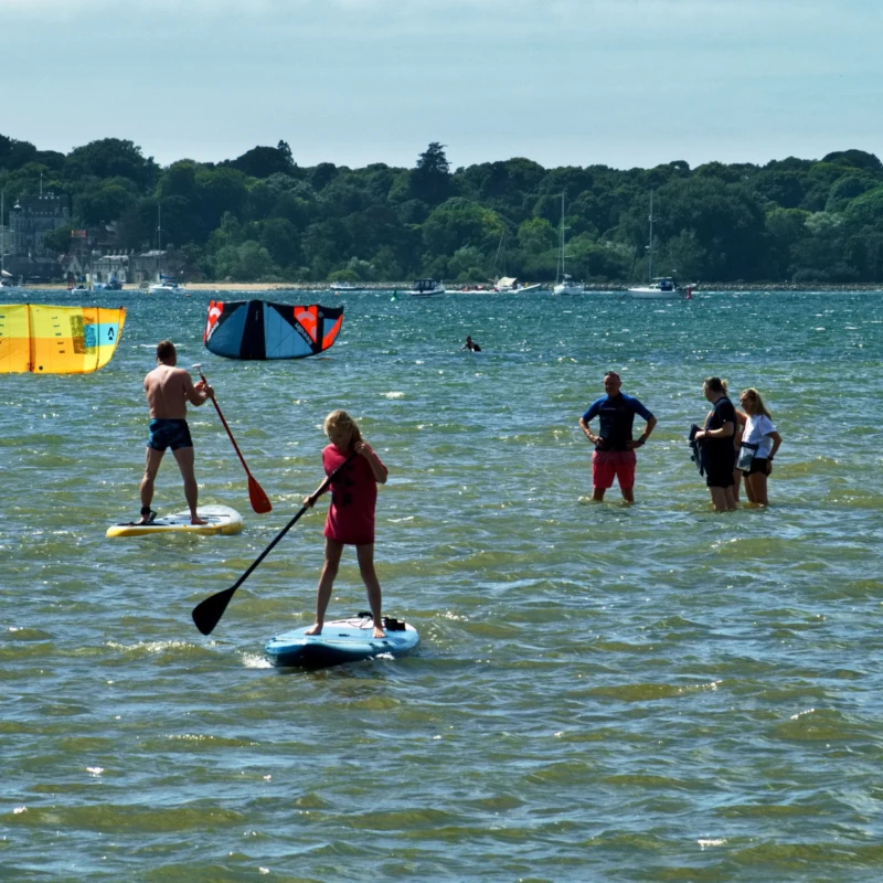 Young Paddle Boarder at Sandbanks Dorset