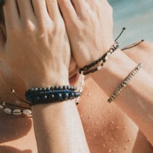 Bueng Kan Dark Beaded Stone Bracelet Set 1 Thumb