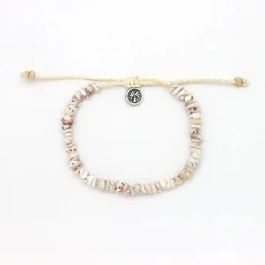 Deep Red Shell & Pearl Beaded Bracelet Set 6 Thumb
