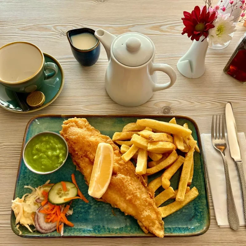 Traditional Fish & Chips Meal with Drinks