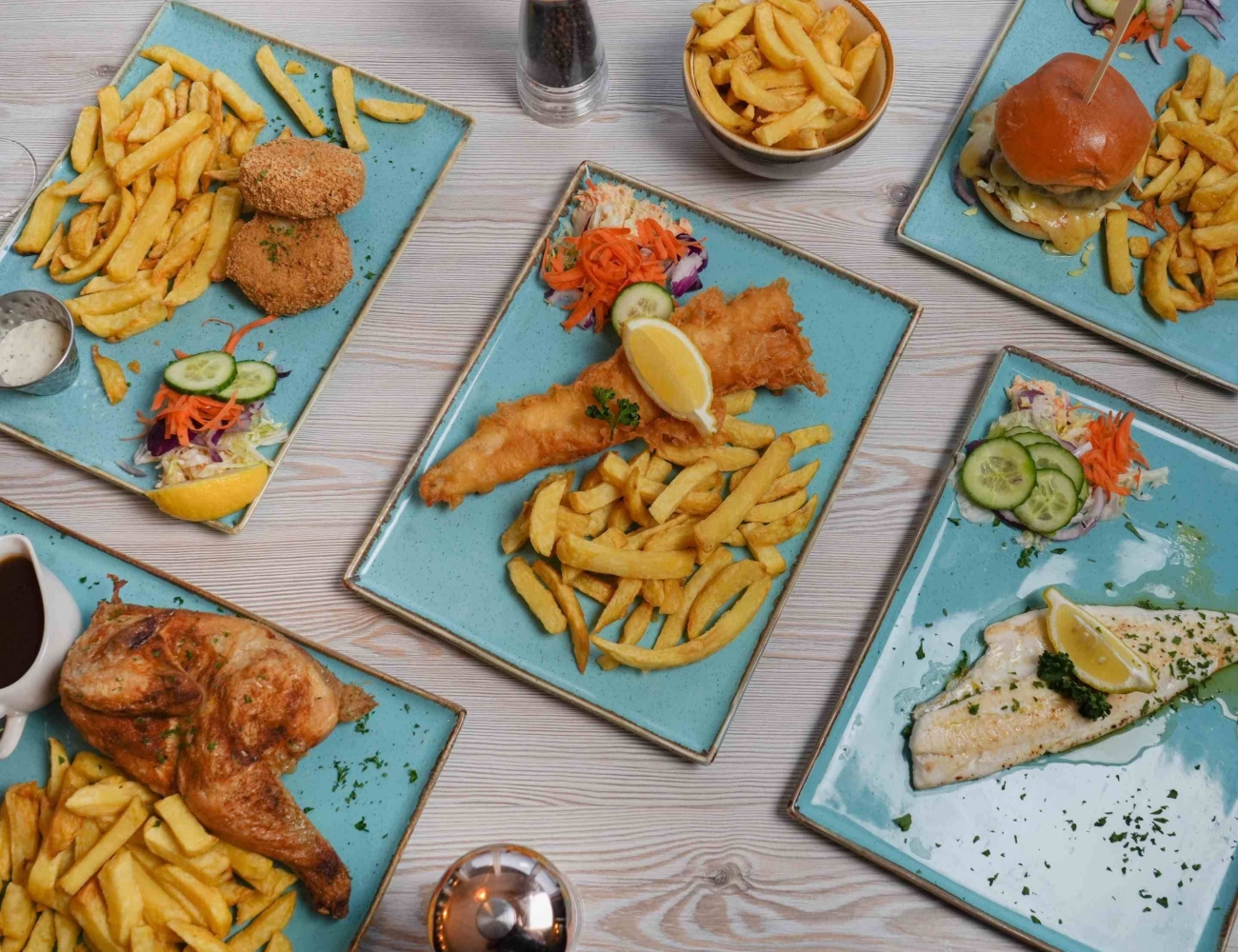 Traditional Fish & Chips Meal with Drinks